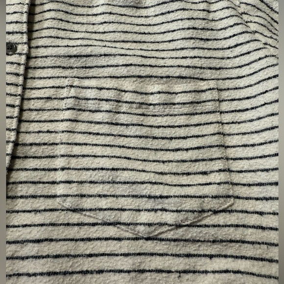 Madewell Sunday Flannel Shirt in Mick Stripe Oversized Textured Women’s Medium - Picture 6 of 6